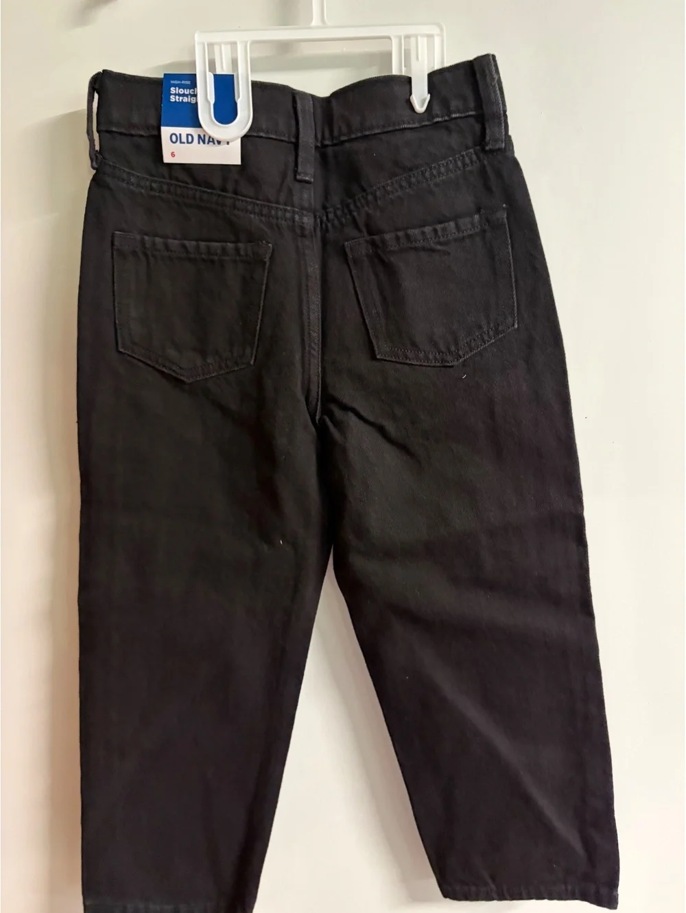 Girls, Old Navy, slouchy straight, high-rise jeans and black size 6